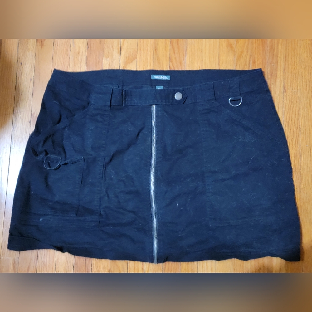 wild fable XXL black utility a-line cargo skirt